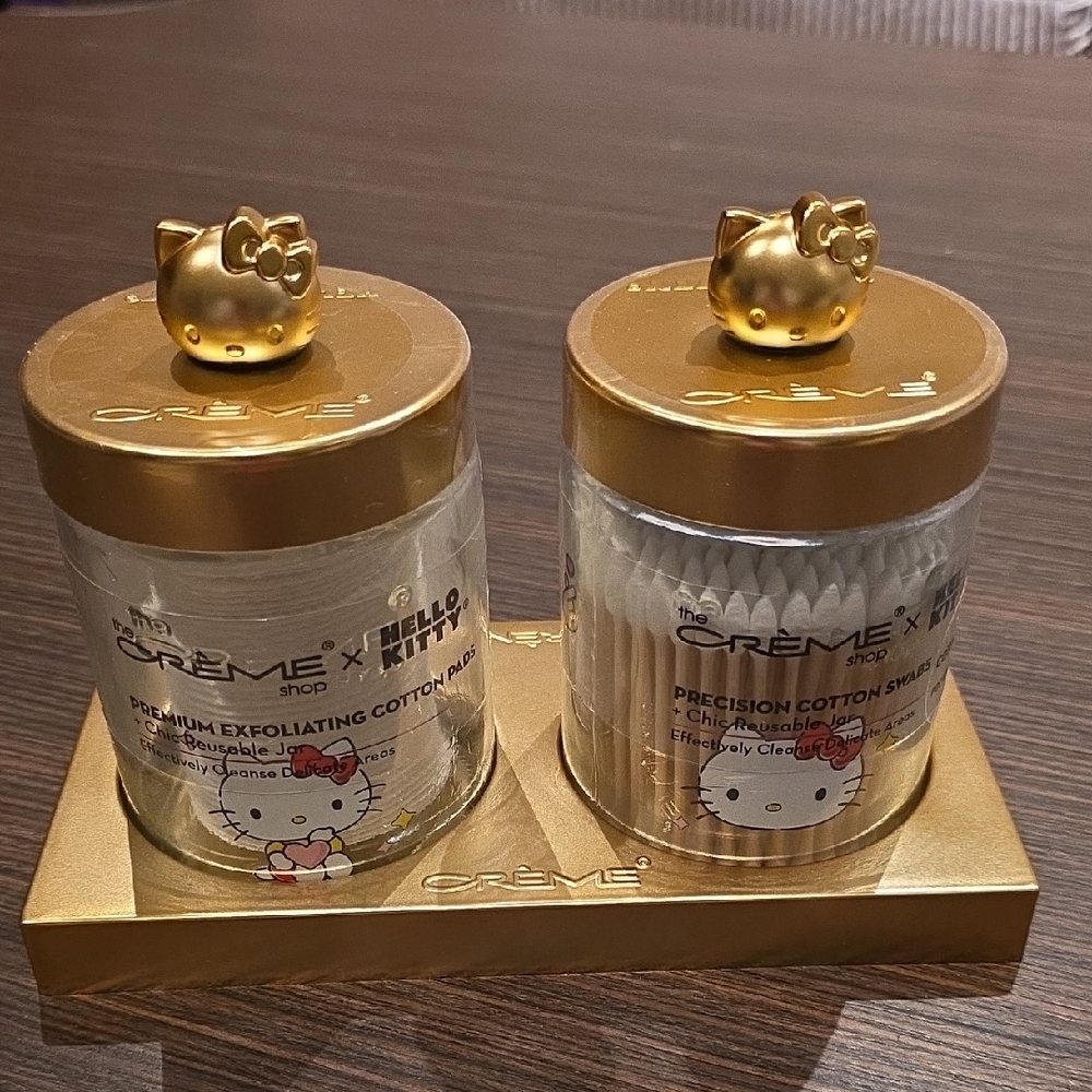 CREME x Hello Kitty Gold and Clear Cotton And Swabs Set